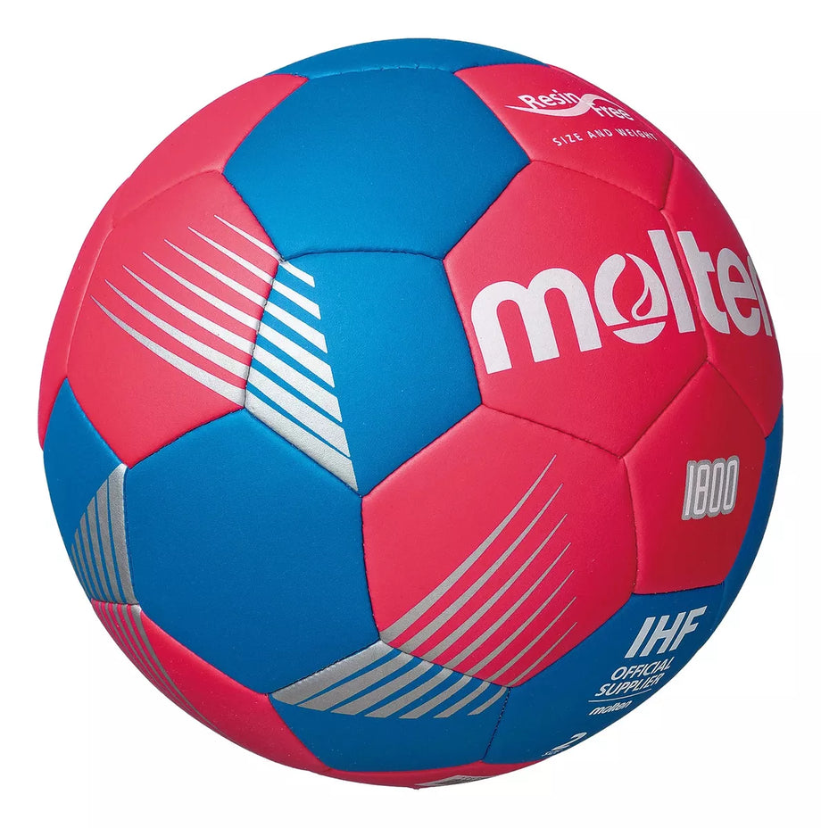 BALON HANDBALL SERIE F1800 RESINA FREE N°2 ROJO/AZUL MARINO