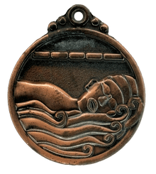 MEDALLA RELIEVE NATACION BRONCE 5CM
