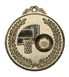 MEDALLA RELIEVE BASQUETBOL PLATA 7CM