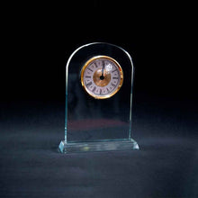 CRISTAL OVALADO CON RELOJ 21 CM