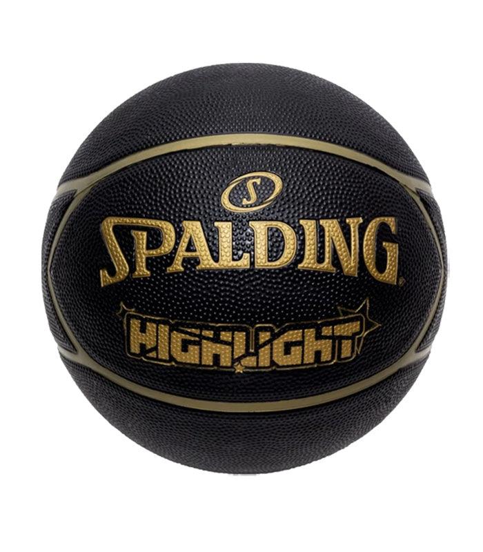BALON BASQUETBOL SPALDING HIGHLIGHT BLACK/GOLD N°7 – PlusSport