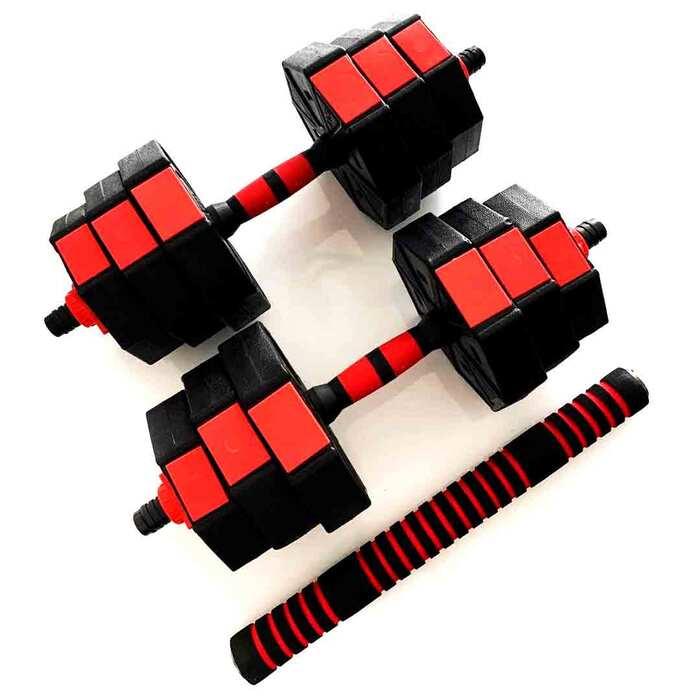Set Mancuernas Hexagonal Ajustable con Extensor 20-30 KG – PlusSport