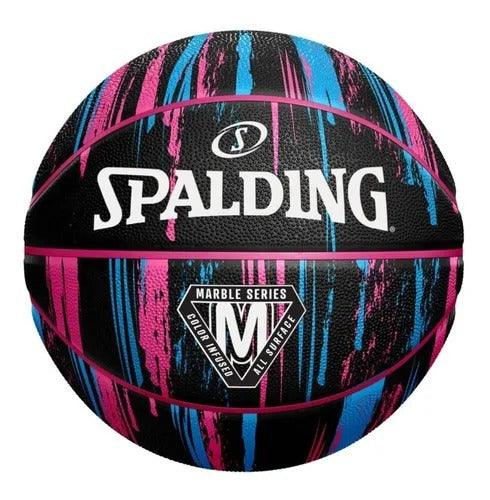 BALON BASQUETBOL SPALDING MARBLE BLACK/PINK N°6 – PlusSport